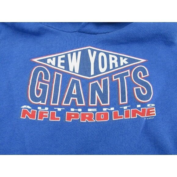 90's Russell Athletics Blue New York Giants NFL Football Hoodie Pullover USA - Picture 2 of 6